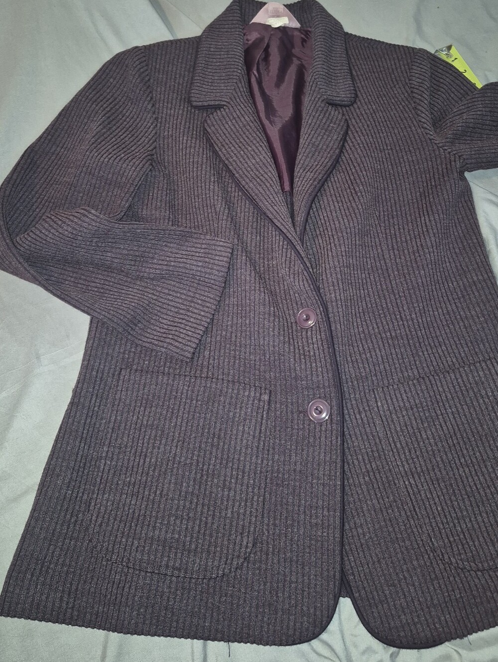 Vintage Jack Winter Knitsport Womens Jacket Blazer Purple Sz 16 Label